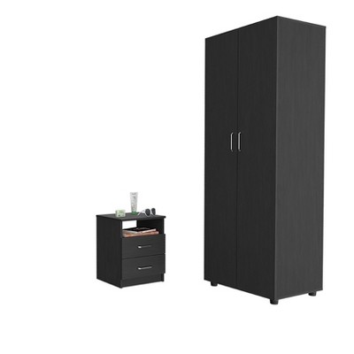 NicBex Armoire Wardrob + Dresser with Double Doors & Shelves & Drawers for Bedroom