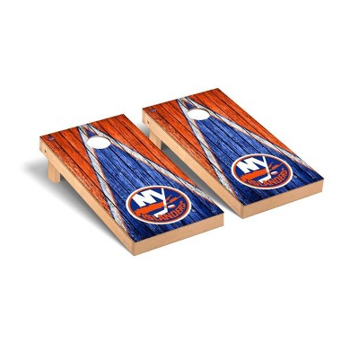 NHL New York Islanders Premium Cornhole Board Weathered Triangle Version