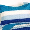 Slickblue Full/Queen, Cozy Hand-Stitched Reversible Quilt and Shams, Quilt Set, TC Fabric, Stripes, 3 Colors, 3 Piece - 2 of 4