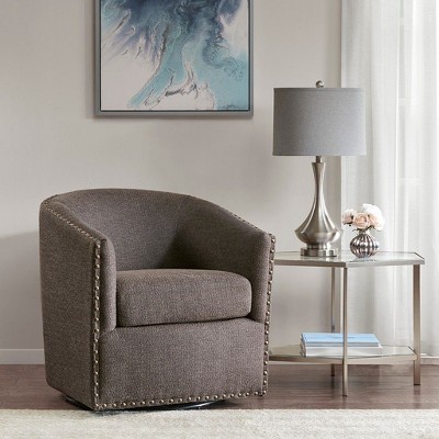 CAVINAS Swivel Accent Chair with Mid-Height Backrest,Modern Upholstered Swivel Living Room Chairs,Reading Chairs for Living Room
