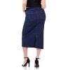 Rekkuna Women's Pull-On Soft and Stretchy Denim Midi Skirt with Pockets – Casual and Dressy Style - 3 of 3