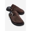 Vesta - Brown Buckle-Detail Genuine Leather Closed-Toe Mule (Women) | Forever & Always Shoes - 2 of 4