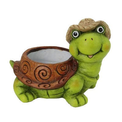 Alpine Corporation Turtle Pot: Terracotta Garden Decor, No Drainage, Freestanding 6"x8"x7"