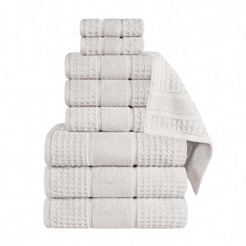 Large Waffle Linen Bath Towel Bath Towels Very Soft Linen Towel Pure White  Medium Weight Towel 