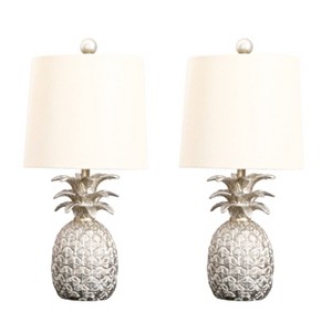 Pineapple Table Lamp (Set of 2) - Silver - (Lamp Only) Abbyson