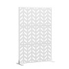 MAYEERTY Room Divider Screen Keith Fishbone Brown Galvanized Sheet 72x47x16in 3-Piece Set - 2 of 4