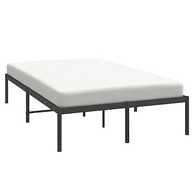 vidaXL Industrial Style Bed Frame with Extra Storage Space, Made from Robust Powder-Coated Steel, Black