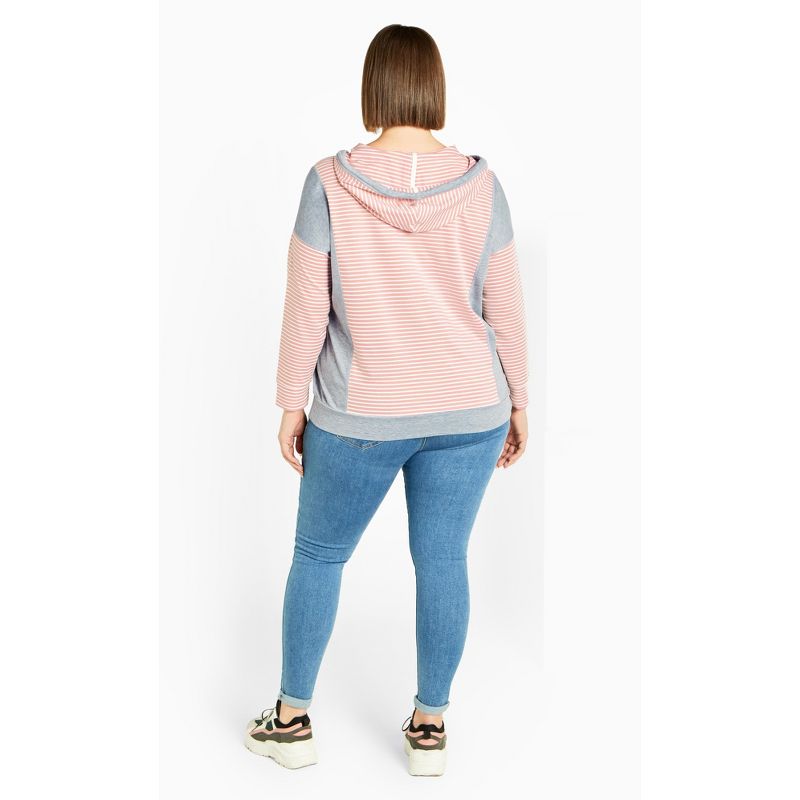 Women's Plus Size Seeing Stripes Sweater - Pink | AVENUE, 4 of 7