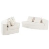 2-Piece Curved Sectional Sofas, 115"Chenille Fabric Modular Couch with 5 Pillows, No Assembly Needed – Cuddlewood - 3 of 4