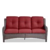 Buenhomino Outdoor Patio Couch Wicker Sofa - 3 Seater Rattan Sofa for Outside Patio Garden with Deep Seating and Olefin Cushions - 3 of 4