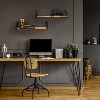 24" Solid Wood Ledge Wall Shelf with Rustic Metal Bracket Walnut - InPlace - 2 of 4