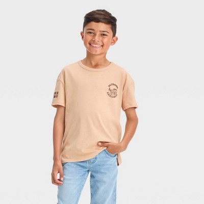 Boys' Short Sleeve Graphic T-shirt - Cat & Jack™ Beige S : Target