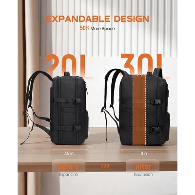 SUGIFT Expandable 20L-30L Waterproof Travel Backpack, Carry On Personal Item, USB Charging, Anti-Theft, Fits 15.6" Laptop for Men & Women — фото 3