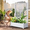 Infurnic Planters, Tall Garden Bed with Trellis, Standing Planter Box for Flowers, Climbing Plants, Balcony, Backyard, White, 43.4"*18.26"*59.3" - 2 of 4