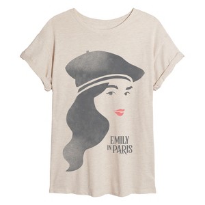 Women's - Emily in Paris - Emily In Paris Oversized Graphic T-Shirt - 1 of 4