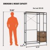 Lycvki Wood Garment Racks with Shelves and 2 Wicker Drawers and 4 Hooks - 3 of 4