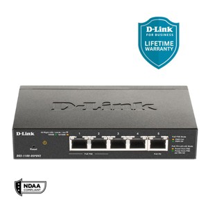D-Link 5-Port Gigabit Smart Managed PoE-Powered Switch/PoE Extender (Requires PoE Power) (DGS-1100-05PDV2) - 1 of 4