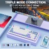 AULA F99 Mechanical Keyboard, Tri-Mode BT5.0 2.4GHz USB-C, Hot Swappable, Gasket Mount, RGB, Linear Switches,Blue/White/Purple - 3 of 4