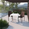 LeisureMod Kent Mid-Century 3-Piece Square Outdoor Dining Set with 2 Side Chairs - 2 of 4