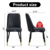 Modern Dining Chairs Set of 2, Equipped with PU Artificial Leather Backrest Cushions and Black Metal Legs, for Restaurants - Black - 2 of 4