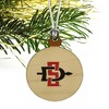 San Diego State University Primary Logo Mini Small Tiny Wood Christmas Tree Holiday Ornament - 3 of 4