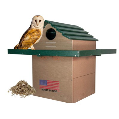 JCs Wildlife X Large Deluxe Poly Barn Owl Box with Exercise Platform - Our Biggest Barn Owl House - Made in the USA - Great for Farms, Ranches and