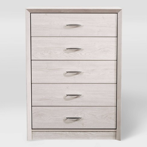 White stained oak chest deals of drawers