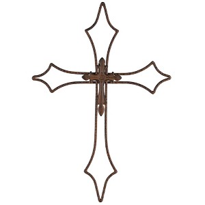 Dicksons MWC-411 Cross On Cross Brown 19.75 x 13.5 Metal Decorative Wall Hanging Home D�cor - 1 of 1
