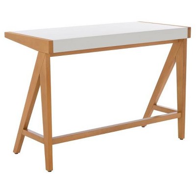 Ripley 46'' Oak and White Industrial Farmhouse Writing Desk