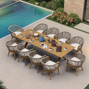PURPLE LEAF Patio Dining Set All-Weather Wicker Aluminium Outdoor Table and Chairs Set for Backyard Decor Kitchen Modern Furniture Set - 1 of 4