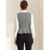 Allegra K Women's Vintage Peplum Hem Button Racerback Dressy Waistcoat Vest - 4 of 4