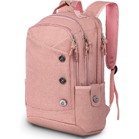Acoinel 15.6 Inch Anti-Scratch Travel Daypack with Multi-Compartment, Comfortable Shoulder Straps,Pink