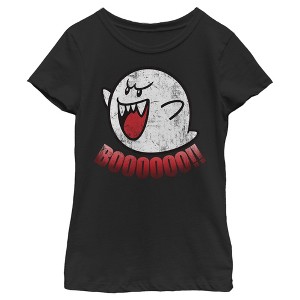 Girl's Nintendo Retro Boo Ghost T-Shirt - 1 of 3