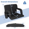 Costway 1/2 PCS Stadium Seat for Bleachers Bleacher Chair with 6 Adjustable Positions Back Support Black - 3 of 4