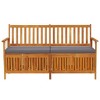 vidaXL Bench Black Solid Acacia wood Large Storage Bench Rectangular - 2 of 2
