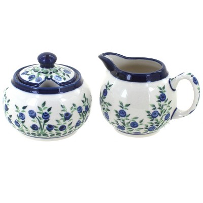 Blue Rose Polish Pottery 694-711 Zaklady Cream & Sugar Set