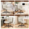 Furniliving Armless Home Office Desk Chair, Comfy Criss Cross Legged with Wheels, Adjustable Height & Tilt for Home Office/Bedroom - 2 of 4