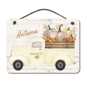 Courtside Market Autumn Harvest Truck 12x16 Hanging Artboard with Twine - 1 of 2