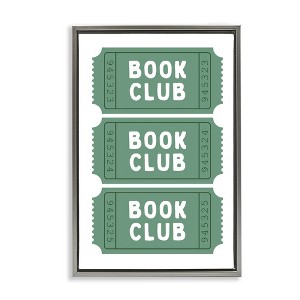 Stupell Industries Green Book Club Tickets Floating Frame Canvas Art - 1 of 4