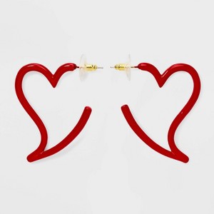 SUGARFIX by BaubleBar Valentine's Day Heart Open Earrings - Red - 1 of 2