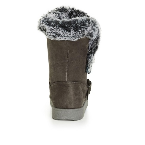 Women's Wide Fit Porcha Hug Boot - Gray | Avenue : Target