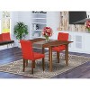 Rectangle Dinette Table Set - 3Pc Dining Table with Butterfly Leaf & 2 Parsons Chairs - Firebrick Red - 2 of 4