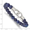 Chisel Stainless Steel Polished Genuine Lapis Beaded 9" Bracelet - 3 of 4