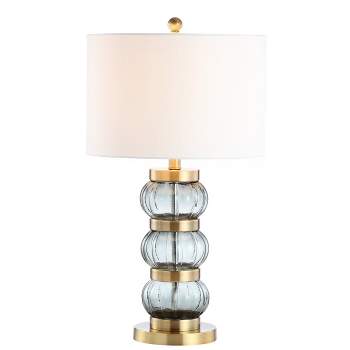 27.5" Glass/Metal Linna Table Lamp (Includes LED Light Bulb) Gold - JONATHAN Y
