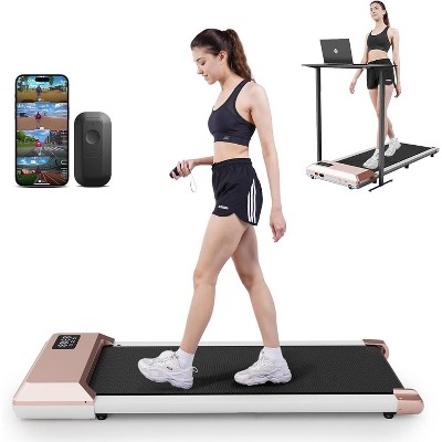 DeerRun 2 in 1 Under Desk WalkTreadmill, 2.5HP Low Noise Walking Pad Running Jogging Machine with Remote Control for Home Office