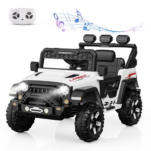 12V Kids Ride On Truck Car with Parent Remote Control, Electric Vehicle for Toddlers, LED Bluetooth 3 Speeds, - 1 of 4