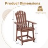 Tangkula 2 PCS Tall Adirondack Chair HDPE Outdoor Bar Stools with Armrests 4.5” Wide Footrest Patio Adirondack Barstools Balcony Chairs Brown - 3 of 4