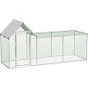 TackView Large Metal Chicken Coop, Chicken Runs for Yard with Waterproof and Anti-Uv Cover, for Outdoor Chicken Rabbit Duck, Silver - 2 of 4