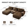 PexFix Modern U-Shaped Modular Sectional Sofa for Living Room Corduroy Fabric 3-Seater Couch with Deep Seat and Movable Ottoman Anti-slip - 4 of 4