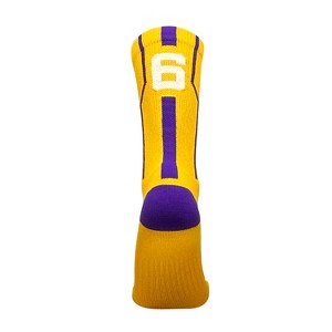 Mk Socks Player ID Jersey Number SINGLE Crew Sock - Gold, Purple, White - 1 of 1